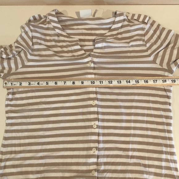 Chico’s Tie at Waist Stripped Button Down Top Small - Picture 7 of 8